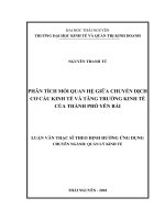 Phân tích mối quan hệ giữa chuyển dịch cơ cấu kinh tế và tăng trưởng kinh tế của thành phố Yên Bái (Luận văn thạc sĩ)