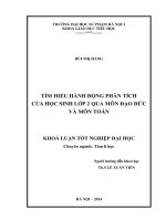Tìm hiểu hành động phân tích của học sinh lớp 2 thông qua môn đạo đức và môn toán (2014) 