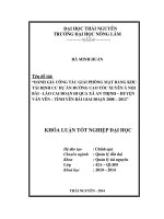 Đánh giá công tác giải phóng mặt bằng khu tái định cư dự án đường cao tốc xuyên Á Nội Bài  Lào Cai đoạn đi qua Thôn Cổng Trào Xã An Thịnh – Huyện Văn Yên – Tỉnh Yên Bái giai đoạn 2008 – 2012 (Khóa luận tốt nghiệp)