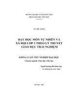 Dạy học môn tự nhiên và xã hội lớp 3 theo lý thuyết giáo dục trải nghiệm (2014) 