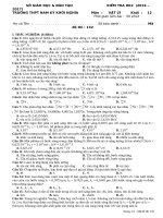 ĐỀ THI KÌ 2 MÔN VẬT LÝ LỚP 12 THPT  NAM KÌ KHỞI NGHĨA 