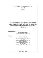 ĐẶC ĐIỂM NHIỄM KHUẨN HÔ HẤP CẤP TÍNH Ở TRẺ EM DƯỚI 5 TUỔI ĐIỀU TRỊ TẠI KHOA NHI BỆNH VIỆN ĐA KHOA KHU VỰC NGỌC HỒI NĂM 2016