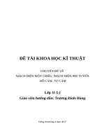 CHUYÊN ĐỀ VỀ MẠCH ĐIỆN MỘT CHIỀU, MẠCH ĐIỆN PHI TUYẾN HỖ CẢM, TỰ CẢM