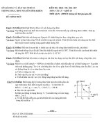 ĐỀ THI KÌ 2 MÔN VẬT LÝ LỚP 10 THPT  NGUYỄN BỈNH KHIÊM 