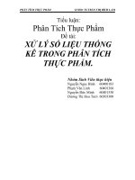 XỬ LÝ SỐ LIỆU THỐNG KÊ TRONG PHÂN TÍCH THỰC PHẨM