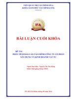 ĐỀ TÀI PHÂN TÍCH BÁO CÁO TÀI CHÍNH CÔNG TY CỔ PHẦN XÂY DỰNG VÀ KINH DOANH VẬT TƯ