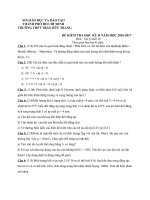 ĐỀ THI KÌ 2 MÔN VẬT LÝ LỚP 10 THPT TRẦN hữu TRANG 