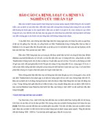 BÁO CÁO CA BỆNH, LOẠT CA BỆNH VÀ NGHIÊN CỨU THUẦN TẬP