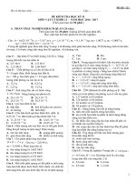 ĐỀ THI KÌ 2 MÔN VẬT LÝ LỚP 12 THPT  NGUYỄN THÁI BÌNH 