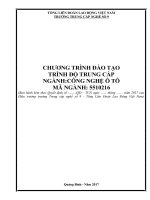 CHƯƠNG TRÌNH ĐÀO TẠO TRUNG CẤP CÔNG NGHỆ Ô TÔ
