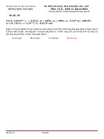 ĐỀ THI KÌ 2 MÔN VẬT LÝ LỚP 12 THPT LÊ QUÝ ĐÔN