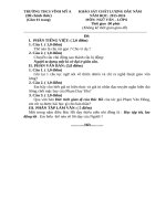 Đề kiểm tra khảo sát chất lượng đầu năm 20152016 của trường THCS Vĩnh Mỹ A môn văn 8