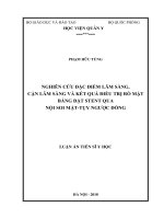 Nghiên cứu đặc điểm lâm sàng, cận lâm sàng và kết quả điều trị rò mật bằng đặt stent qua nội soi mệt tụy ngược dòng (Luận án tiến sĩ)