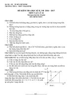 ĐỀ THI KÌ 2 MÔN VẬT LÝ LỚP 10 THPT THÁI BÌNH 