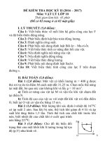 ĐỀ THI GIỮA KÌ 2 MÔN VẬT LÝ LỚP 10 THPT NGUYỄN AN NINH 