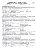 ĐỀ THI KÌ 2 MÔN VẬT LÝ LỚP 12 THPT lê MINH XUÂN 