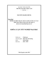 Đánh giá hiện trạng chất lượng nước lưu vực sông đáy đoạn chảy qua Hà Nội và đề xuất giải pháp quản lý (Khóa luận tốt nghiệp)