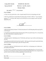 ĐỀ THI GIỮA KÌ 2 MÔN VẬT LÝ LỚP 10 THPT TRẦN PHÚ 