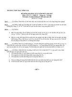 ĐỀ THI KÌ 2 MÔN VẬT LÝ LỚP 10 THPT  NC MẠC ĐĨNH CHI 