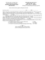 ĐỀ THI KÌ 2 MÔN VẬT LÝ LỚP 10 THPT THĂNG LONG 