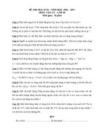 ĐỀ THI GIỮA KÌ 2 MÔN VẬT LÝ LỚP 10 THPT VĨNH LỘC