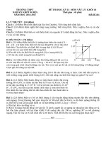 ĐỀ THI KÌ 2 MÔN VẬT LÝ LỚP 10 THPT NAM KÌ KHỞI NGHĨA 