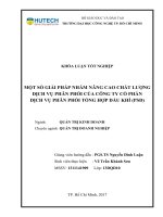 Một số giải pháp nhằm nâng cao chất lượng dịch vụ phân phối của công ty cổ phần dịch vụ phân phối tổng hợp dầu khí (PSD) 