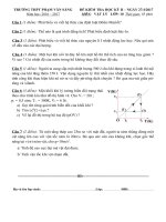 ĐỀ THI KÌ 2 MÔN VẬT LÝ LỚP 10 THPT PHẠM văn SÁNG 