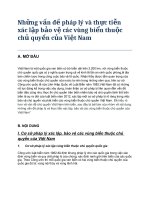 những vấn đề lý luận và thực tiễn xác lập bảo vệ các vùng biển thuộc chủ quyền Việt Nam