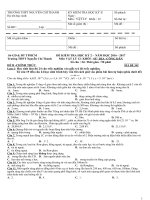 ĐỀ THI KÌ 2 MÔN VẬT LÝ LỚP 12 THPT  NGUYỄN CHÍ THANH 