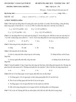 ĐỀ THI KÌ 2 MÔN VẬT LÝ LỚP 12 THPT  LONG TRƯỜNG 