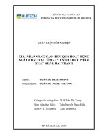 Giải pháp nâng cao hiệu quả hoạt động xuất khẩu tại công ty TNHH thực phẩm xuất khẩu hai thanh 