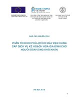 BÁO CÁO NGHIÊN CỨU PHÂN TÍCH CHI PHÍ-LỢI ÍCH CỦA VIỆC CUNG CẤP DỊCH VỤ KẾ HOẠCH HÓA GIA ĐÌNH CHO NGƯỜI DÂN VÙNG KHÓ KHĂN
