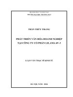 PHÁT TRIỂN VĂN HÓA DOANH NGHIỆP TẠI CÔNG TY CỔ PHẨN LILAMA 69 -3
