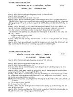 ĐỀ THI GIỮA KÌ 2 MÔN VẬT LÝ LỚP 10 THPTLONG TRƯỜNG 