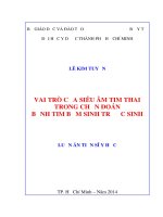 Vai trò của siêu âm tim thai trong chẩn đoán bệnh tim bẩm sinh trước sinh( Luận án tiến sĩ)