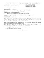 ĐỀ THI KÌ 2 MÔN VẬT LÝ LỚP 10 THPT NGUYỄN văn TĂNG 