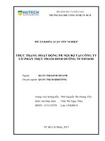 Thực trạng hoạt động pr nội bộ tại công ty cổ phần thực phẩm dinh dưỡng nutifood