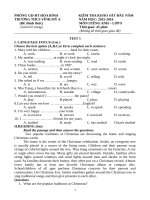 Đề kiểm tra khảo sát chất lượng đầu năm 20152016 của trường THCS Vĩnh Mỹ A môn anh 9