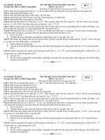 ĐỀ THI KÌ 2 MÔN VẬT LÝ LỚP 11 THPT THANH BÌNH 