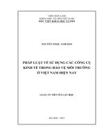 Pháp luật về sử dụng các công cụ kinh tế trong bảo vệ môi trường ở việt nam hiện nay ( Luận án tiến sĩ)