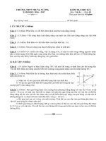 ĐỀ THI GIỮA KÌ 2 MÔN VẬT LÝ LỚP 10 THPT TRƯNG VƯƠNG  CÓ ĐÁP ÁN