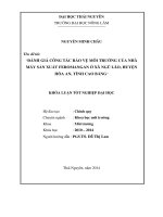 Đánh giá công tác bảo vệ môi trường của nhà máy sản xuất Feromangan ở xã Ngũ Lão, huyện Hòa An, tỉnh Cao Bằng (Khóa luận tốt nghiệp)