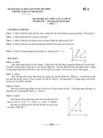ĐỀ THI GIỮA KÌ 2 MÔN VẬT LÝ LỚP 10 THPT LÊ THANH TÔNG 