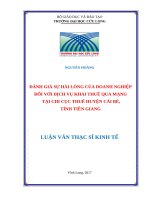 Đánh giá sự hài lòng của doanh nghiệp đối với dịch vụ khai thuế qua mạng tại chi cục thuế huyện cái bè, tỉnh tiền giang