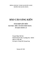 SKKN Tích hợp liên môn dạy đọc – hiểu văn bản nhật dụng Ôn dịch thuốc lá