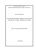 TƯ TƯỞNG HỒ CHÍ MINH VỀ PHONG CÁCH LÀM VIỆC DÂN CHỦ CỦA CÁN BỘ   NỘI DUNG VÀ GIÁ TRỊ