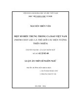 Một số biểu trưng trong ca dao việt nam”(nhóm chất liệu biểu trưng là thế giới các hiện tượng thiên nhiên) ( Luận án tiến sĩ)