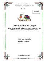 SKKN Một số biện pháp nâng cao chất lượng tiết sinh hoạt tập thể cho học sinh lớp 3