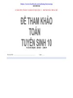 Bộ đề thi Môn Toán vào lớp 10 theo cấu trúc mới của sở GD TP HCM